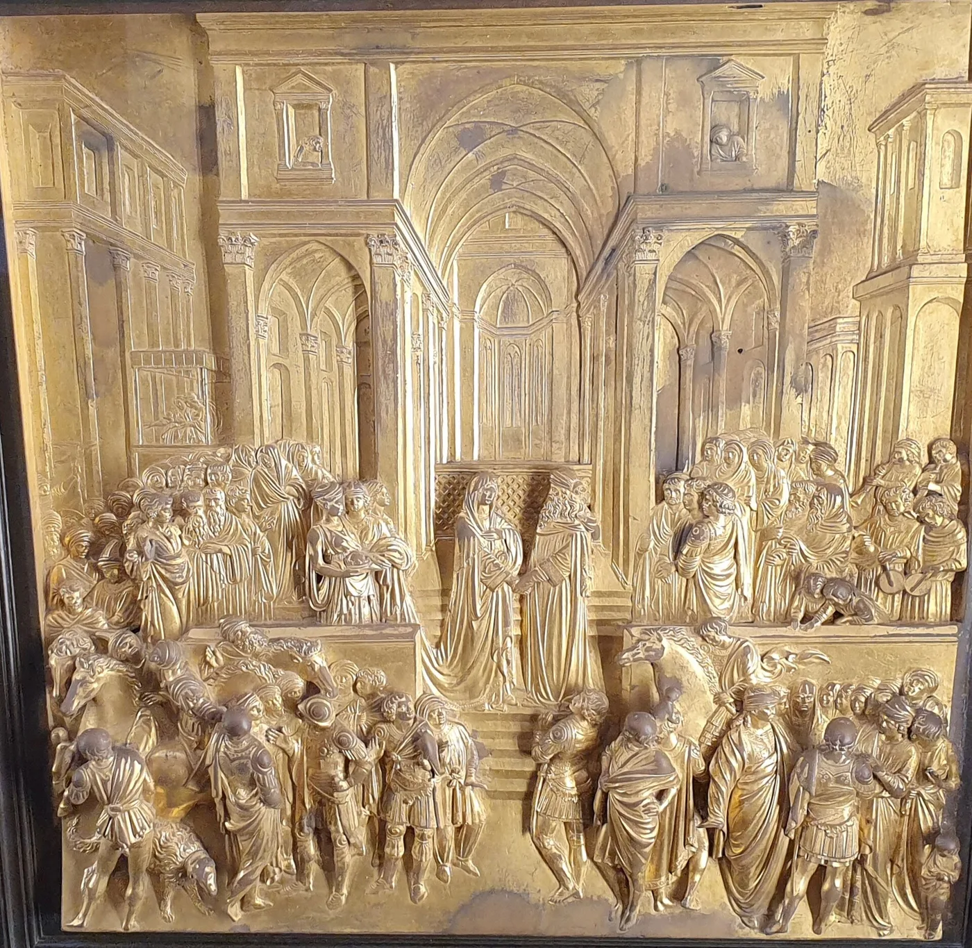 Lorenzo Ghiberti, „Salomon i Królowa Saby” — Wrota Raju, Museo dell’Opera del Duomo