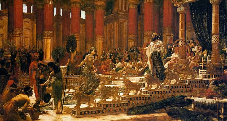 Edward John Poynter, „The Visit of the Queen of Sheba to King Solomon”, 1890